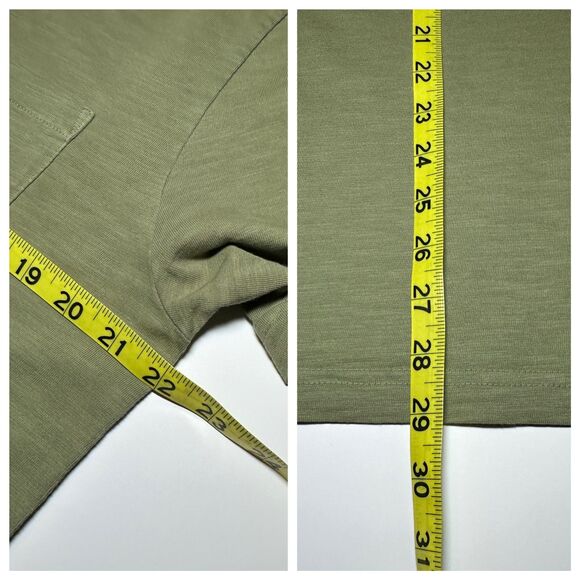 Faherty Sunwashed Organic Cotton Pocket Tee Men's L Sage Green T-Shirt Peru Soft - Picture 6 of 9